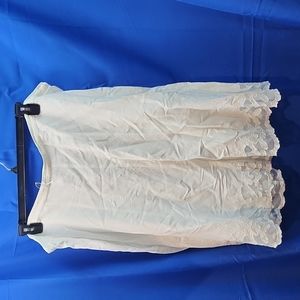 Beautiful Lane Bryant Crochet Lace Hem White Linen Blend Skirt 22W 24W